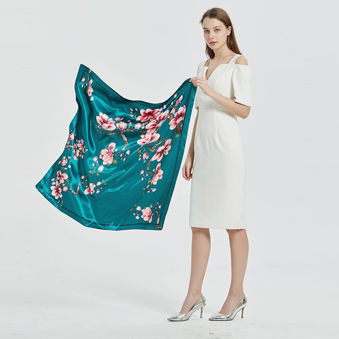 PALAY Scarfs for Women Satin Scarf Comfy Silk Feeling Scarf Stylish Head Neck Women Scarf Pillow Cover Scarf, 35in Square Scarf for Girls PALAY Scarfs for Women Satin Scarf Comfy Silk Feeling Scarf Stylish Head Neck Women Scarf Pillow Cover Scarf, 35in Square Scarf for Girls